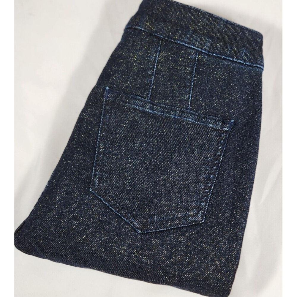 Anthropologie Pilcro High Rise Denim Legging Gold Metallic Shimmer Jeans Blue 25